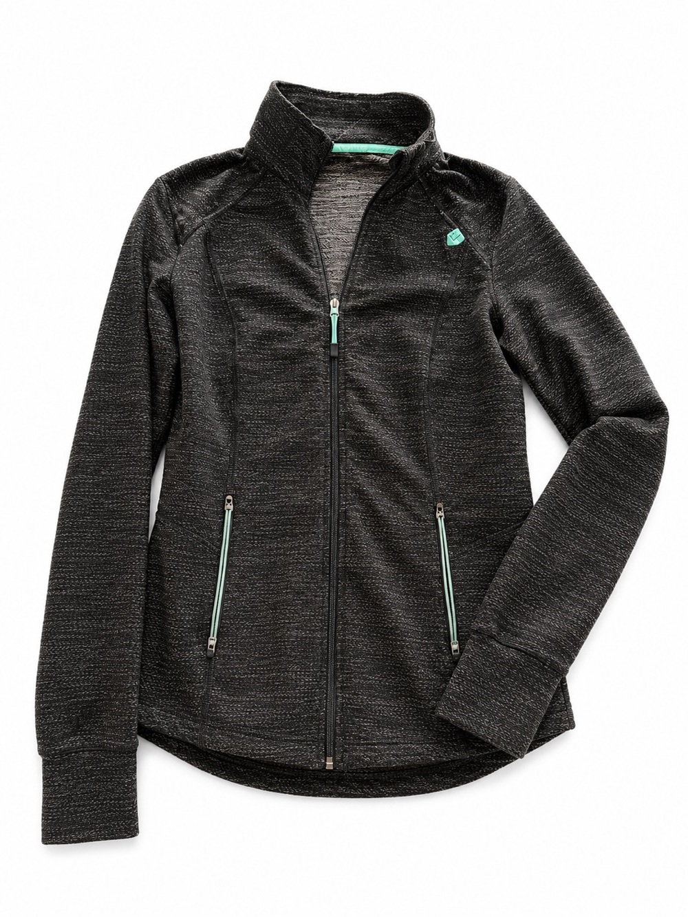 Tangerine Black Heather Utility Jacket with Mint Accents